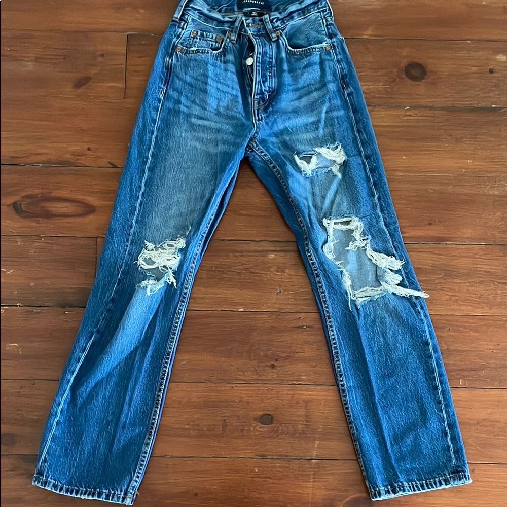 Women’s Distressed Blue Jeans